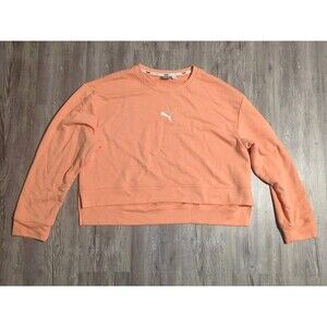 Puma Peach Orange Long Sleeve Crop Top XXL Activewear Sweater